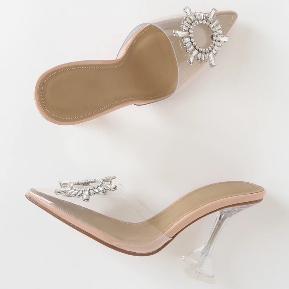 Lulus Midnight Light Nude Pointed Toe Heels